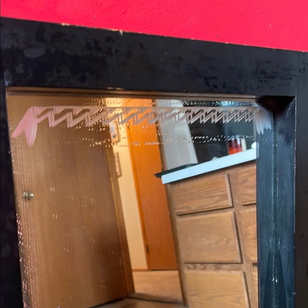 Sleek Black Wall Mirror